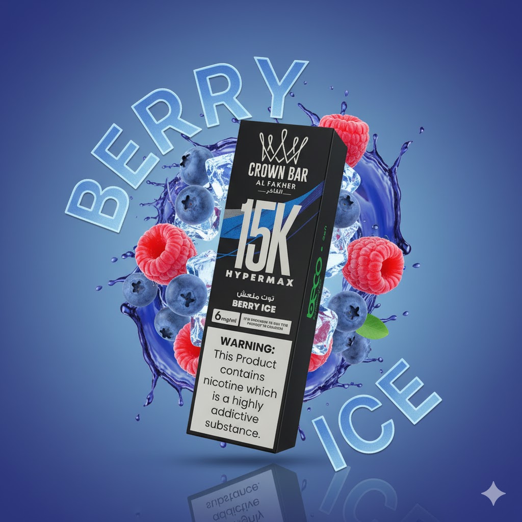 AL Fakher Crown Bar 15K Berry Ice vape product.