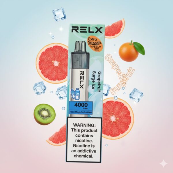 RELX GA4000 Grapefruit Surge Ice vape product.