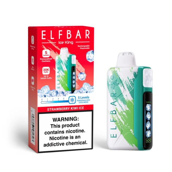 Elfbar Ice King 30000 Puffs Disposable E-cigarette, Strawberry, Kiwi Ice Flavor