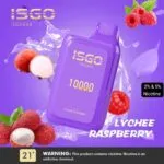 ISGO BAR 10000 Puffs Disposable E-cigarette - Lychee Raspberry Flavor