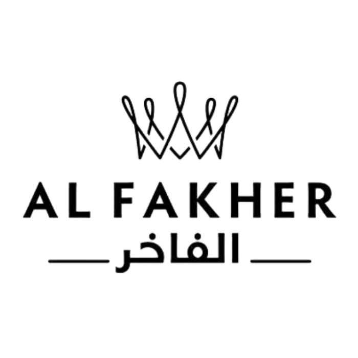 AL FAKHER logo with a crown icon.