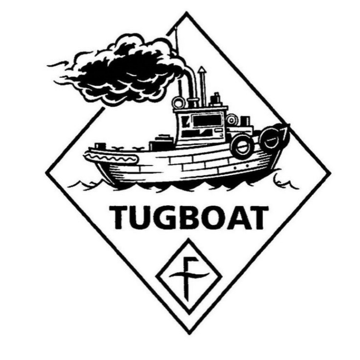 TUGBOAT company logo featuring a tugboat icon inside a diamond shape.