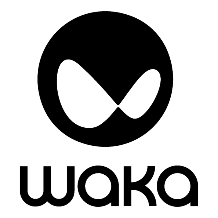 WAKA brand logo with an infinity symbol inside a circle.